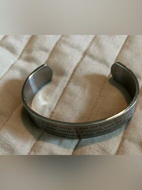 1 Corinthians 13: 4-7 Inscribed Stainless Steel Cuff Bracelet